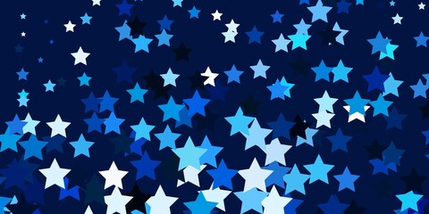 Light BLUE vector layout with bright stars. Colorful illustration with abstract gradient stars. Theme for cell phones.