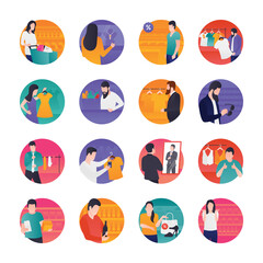 Fototapeta premium Commerce Flat Vector Icons 