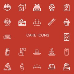 Editable 22 cake icons for web and mobile