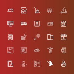 Editable 25 delivery icons for web and mobile