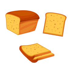white sliced bread vector illustration