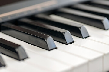 Fototapeta na wymiar electronic piano keyboard close-up