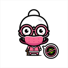 Grandma's vector design wearing a mask