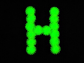 green letters on a black background