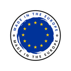 Made in europe vector round label