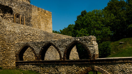 Fototapeta premium View of the historic castle and walls in Będzin. Ready for entry.