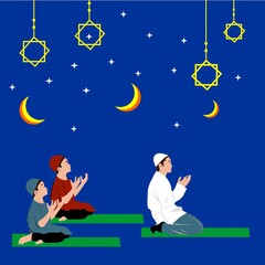 The flat vector design concept of Eid al-Fitr
