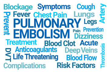 Obraz premium Pulmonary Embolism Word Cloud on White Background
