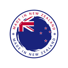 Made in new zealand vector round label