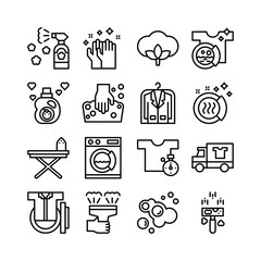 washing cloth icon set, laundry icon set