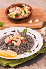 Squid ink risotto.
