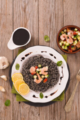 Squid ink risotto.
