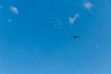 Airplane in the sky.