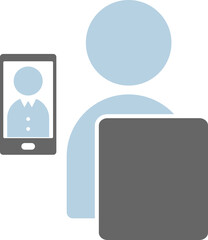 オンライン面接（お見合い）をする人のアイコン　イラスト