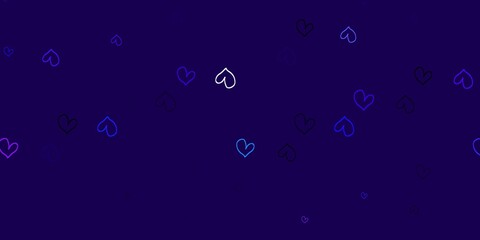 Light Pink, Blue vector backdrop with sweet hearts.