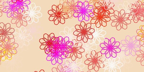 Light Pink, Yellow vector natural layout with flowers.