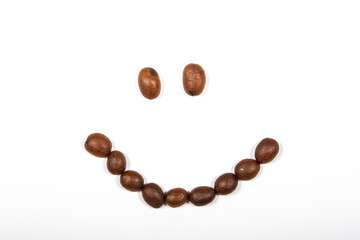 smiling face from coffee beans