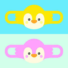 Bird face mask templates, vector illustrations. print out and make