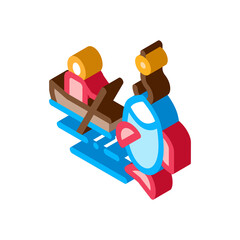 Boat Fishing Canoeing Icon Vector isometric sign. color isolated symbol illustration