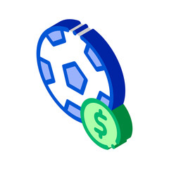 Soccer Ball Betting And Gambling Icon Vector isometric sign. color isolated symbol illustration