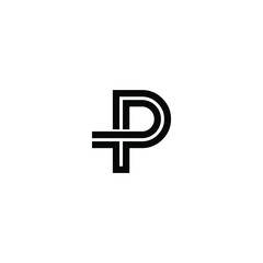 pt letter original monogram logo design