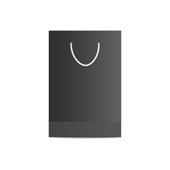 Black matte shopping bag from side view.