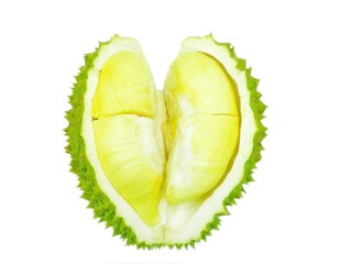 slice of durian isolated on white
