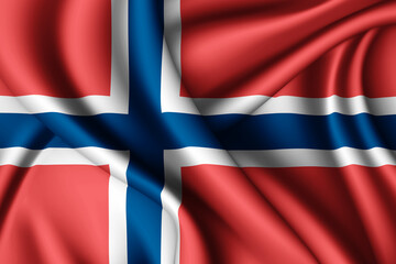 Fototapeta premium waving flag of Norway