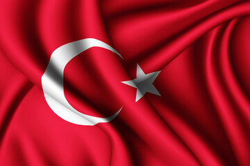 waving flag of Turkey
