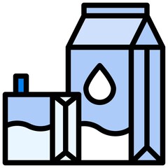 Milk carton icon, Beverage filled vector illustration