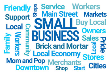 Small Business Word Cloud on White Background