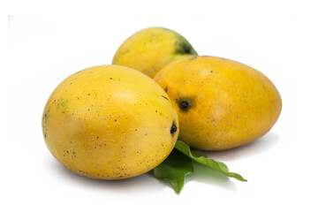 close of fresh golden mangoes 