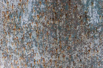 Texture of rusty metal sheet. Oxidized iron list