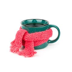 Mug of tea wrapped in a scarf