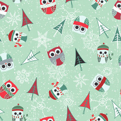 Seamless wrapping paper for Christmas gift. Greeting Christmas card. Doodle. Christmas background. Vector illustration