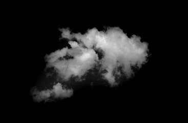 white cloud on black background. Dark tone.