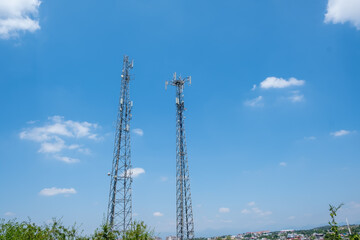 Cellular Base Station or Base Transceiver Station. Telecommunication tower. Wireless Communication...