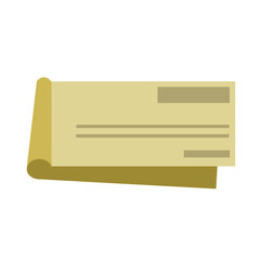 Checkbook or cheque icon vector illustration.