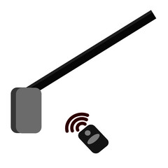 Automatic gate with remote control sensor icon vector illustration. Auto door and security concept.
