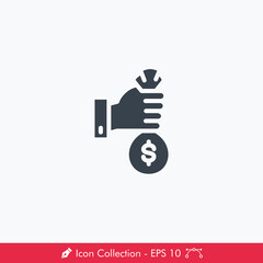Holding a Money Bag Icon / VectorDesign