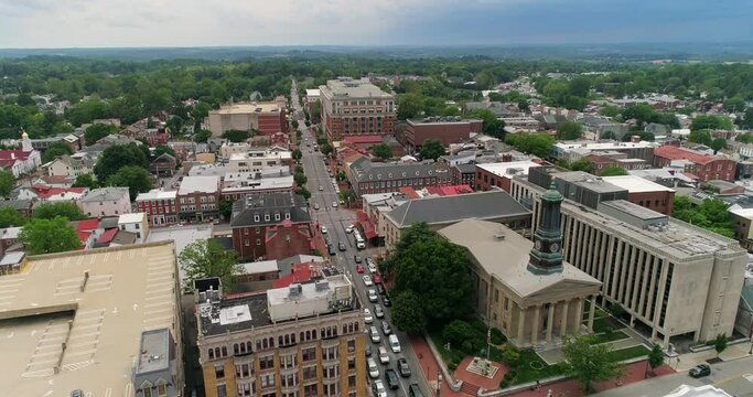 Downtown West Chester Pennsylvania Aerial Drone