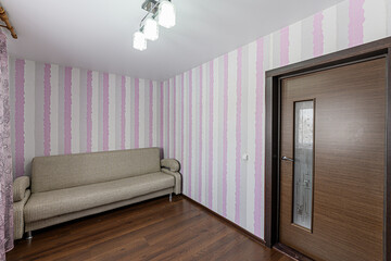 Russia, Moscow- January 27, 2020: interior room apartment modern bright cozy atmosphere. general cleaning, home decoration, preparation of house for sale