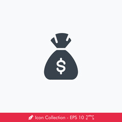 Money Bag (Money Sack) Icon / Vector