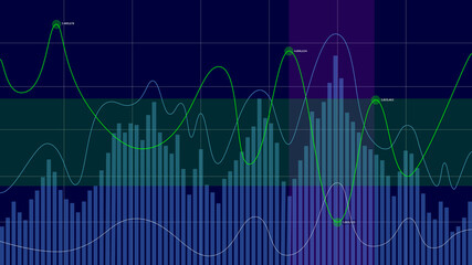 Stock market and exchange trading concept, abstract financial charts, business background, vector illustration.