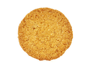 Oat cookie or biscuit isolated on white background