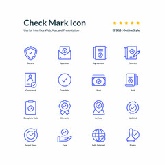 check mark icon set graphic design vector illustration for interface mobile web presentation