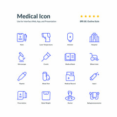 medical icon set graphic design vector illustration for interface mobile web presentation