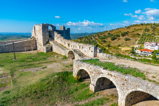 Tower guarding entrance to Berat castle in Albania