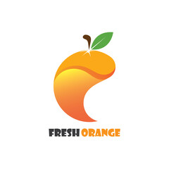 Fresh Orange fruit logo inspiration template icon illustration design