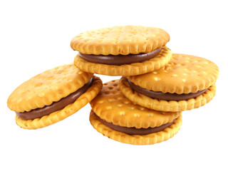 Fototapeta na wymiar Sandwich biscuits filled with chocolate isolated on white 
